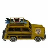 Dekoratif Nostaljik Metal Land Rover Rustik Otomobil Sarı - 5