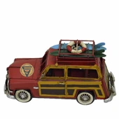 Dekoratif Nostaljik Metal Land Rover Rustik Otomobil Kırmızı - 4