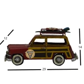 Dekoratif Nostaljik Metal Land Rover Rustik Otomobil Kırmızı - 2