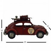 Dekoratif Nostaljik Metal Vosvos Rustik Otomobil Kırmızı - 6