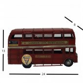 Dekoratif Nostaljik Metal Vintage London Bus Kırmızı - 2