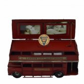 Dekoratif Nostaljik Metal Vintage London Bus Kırmızı - 3