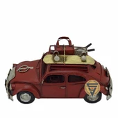 Dekoratif Nostaljik Metal Vosvos Rustik Otomobil Kırmızı - 3