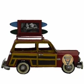 Dekoratif Nostaljik Metal Land Rover Rustik Otomobil Kırmızı - 5