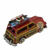 Dekoratif Nostaljik Metal Land Rover Rustik Otomobil Kırmızı - 3