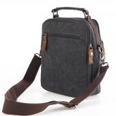 Ççs 31357 Kanvas Postacı Askılı Omuz Çantası Siyah thumbnail 4