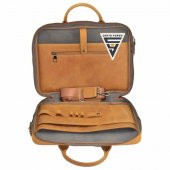 Hakiki Deri Evrak ve Laptop Organizer Çanta 13 İnç Taba - 3