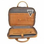Hakiki Deri Evrak ve Laptop Organizer Çanta 13 İnç Taba - 4