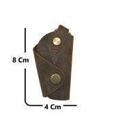 Hakiki Deri Avuç İçi Anahtarlık Kahve - 2