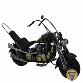 Dekoratif Nostaljik Metal Vintage Chopper  Rustik Mootosiklet Kahve - 3
