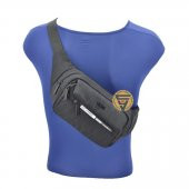 Ççs Su geçirmez Kullanışlı Bodybag Kapaklı Bel Çantası Siyah thumbnail 3