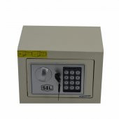 Elektronik Şifreli ve Kilitli Çelik Kutu Kasa 23x17 Krem - 1