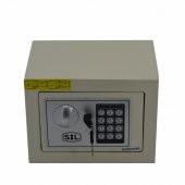 Elektronik Şifreli ve Kilitli Çelik Kutu Kasa 23x17 Krem - 2