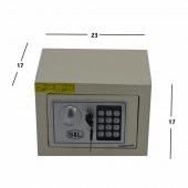 Elektronik Şifreli ve Kilitli Çelik Kutu Kasa 23x17 Krem - 6