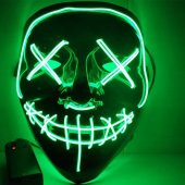 Halloween Maske Neon Yeşil Işıklı - 1