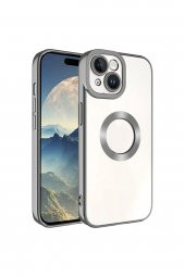 Premium Apple iPhone 15 Kılıf Kamera Lens Korumalı Logo Gösteren Arkası Şeffaf Parlak Kenarlı - 1