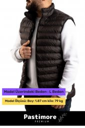 Yeni Sezon Konfor Modeli Siyah Şişme Mont Su Rüzgar Ve Soğuk Geçirmez Erkek Şişme Yelek - 3