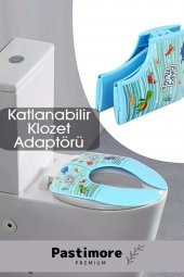 Çocuk Klozet Kapağı Tuvalet Eğitici Alıştırıcı Katlanabilir Adaptörü Hijyenik Bebek Lazımlık Aparat - 2
