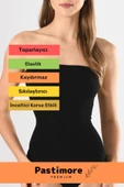 Özel Üretim Straples Uzun Beyaz Örme Seamless Pedsiz Dikişsiz Soft Basic Kadın Atlet - 2