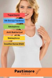 Premium Bel Göğüs Göbek Jinekomasti Toparlayıcı Kadın Extra Göbek Sıkılaştırıcı Korse Atlet - 2