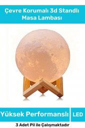 Premium Seri Çevre Korumalı 3D Standlı Küre Dekoratif Yüksek Performanslı Led Ay Gece Masa Lambası - 1