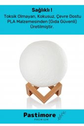 Premium Seri Çevre Korumalı 3D Standlı Küre Dekoratif Yüksek Performanslı Led Ay Gece Masa Lambası - 2
