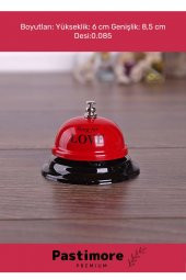 Deluxe Serisi Mini Masaüstü Zili Dekoratif Otel Resepsiyon Zili Görevli Çağırma Zili - Kırmızı - 3