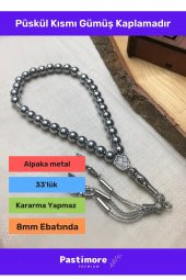 Premium Orijinal Hakiki Küre Kesim Kararmaz 33 Lük Hematit Doğal Taş Baba Erkek Tesbih - 2