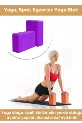 Premium Seri Bedenin Hızalaması Denge Sağlayıcı Mor Eva Yoga Blok - 2