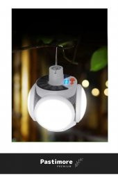 Solar Güneş Enerji ve Usb Sarjlı 5 Kanatlı Bahçe Aydınlatma LED Askılı Pratik Kamp Lamba - 7