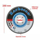 Karbosan Metal Kesici Taş Disk Taşlama Spiral Demir Kesme Diski 230x3.0x22.23 mm - 2