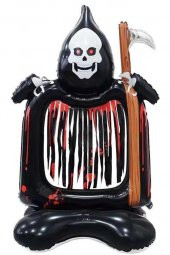 Beysüs Halloween Cadılar Bayramı Ayaklı Folyo Balon Azrail Püsküllü - 1