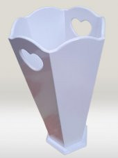 Hobi Adn 90282 Dekoratif Şemsiyelik Vazos model Ahşap Mdf Beyaz Lake El Yapım - 3