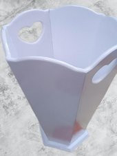 Hobi Adn 90282 Dekoratif Şemsiyelik Vazos model Ahşap Mdf Beyaz Lake El Yapım - 4