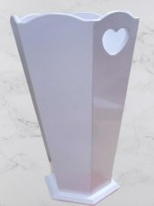 Hobi Adn 90282 Dekoratif Şemsiyelik Vazos model Ahşap Mdf Beyaz Lake El Yapım - 5