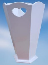 Hobi Adn 90282 Dekoratif Şemsiyelik Vazos model Ahşap Mdf Beyaz Lake El Yapım - 6