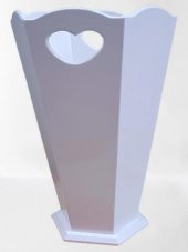 Hobi Adn 90282 Dekoratif Şemsiyelik Vazos model Ahşap Mdf Beyaz Lake El Yapım - 7