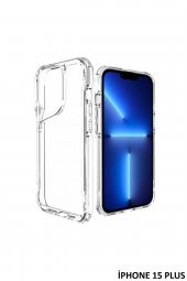İphone 15 Plus Kılıf Kamera Çıkıntılı Şeffaf Darbe Emici Sert Silikon Kapak T-Max thumbnail 1