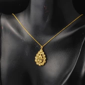 Yaşam Çiçeği Damla 22 Ayar Kadın Altın kolye - 4