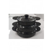 ÖZLİFE İBİZA 6 PARÇA DÖKÜM SAHAN SET SİYAH - 1