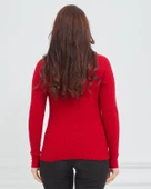 Kadın V Yaka Likralı Esnek Triko Body Kazak thumbnail 2