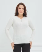 Kadın V Yaka Likralı Esnek Triko Body Kazak thumbnail 9