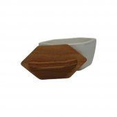 Ahşap Kapaklı Köşeli Kavanoz Beyaz - 2