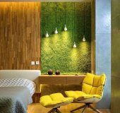 10 ADET Yapay Bitki Duvar Kaplama Panel Şimşir Tabaka 40x60 Cm Yeşil Dikey Bahçe - 5