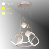 TT Aydınlatma TT307-3TPL-BY  Helezon Modeli Mat Beyaz 3 Toplu 3 Renk Modüllü Ledli Avize thumbnail 1