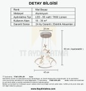 TT Aydınlatma TT307-3TPL-BY  Helezon Modeli Mat Beyaz 3 Toplu 3 Renk Modüllü Ledli Avize thumbnail 4