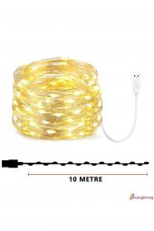 Usb Ile Çalışan Peri Led Işık 10 Metre Gün Işığı Dekoratif Aydınlatma - 2