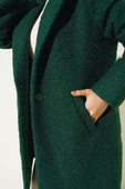 Tek Düğmeli Buklet Kaban Zümrüt Yeşil thumbnail 2