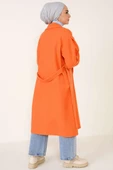 Bilekleri Lastikli Kaşe Kaban Oranj - 3