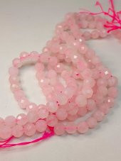 Pembe Kuvars Taşı Faset Kesim YARIM Dizi 8mm (18cm uzunluğundadır) (42560) thumbnail 3